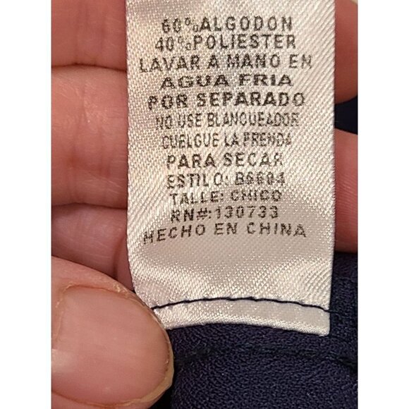 Umgee Dress Women's Small Navy Blue Embroidered Boxy Western Mini Boho Casual - Picture 5 of 5